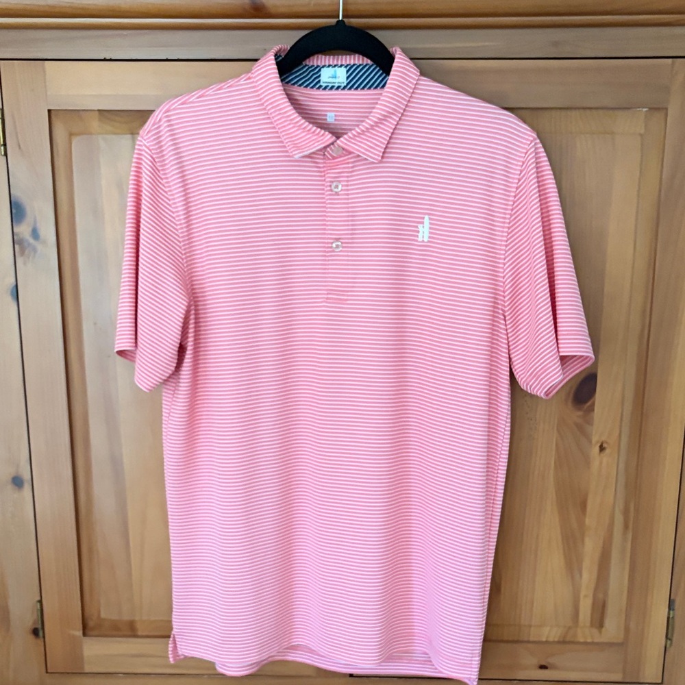 johnnie-O Coral Striped Polo Shirt